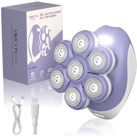 VIKICON Afeitadora Electrica Mujer 7D, Rasuradora Mujer Recargable USB