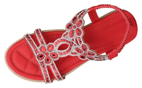 Genérico Sandalias bohemias para mujer con tiras en T y ideales para playa y ocio veraniego