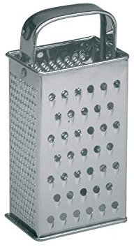 PIAZZA - Grattugia Formaggio Manuale in Acciaio Inox - Lama 4 Lati - Ideale anche per Verdure, Limone, Mela, Patate, Carote, Agrumi