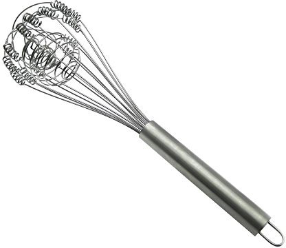 Frusta a spirale Curly in acciaio inox speciale