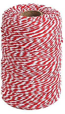 Cordel de algodón Tenn Well de 200 m, Color Red and White