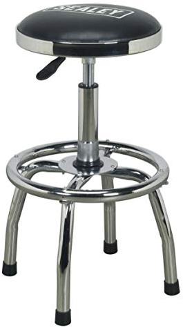 Sealey Scr17 Workshop Stool Heavy-Duty Pneumatic Adjustable Height Swivel Seat