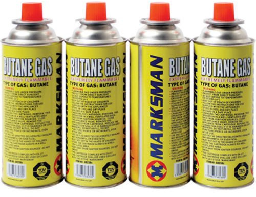 Marksman 4 XBUTANE GAS CANISTER BOTTLES FOR PORTABLE HEATER COOKER CAMPING COOKING STOVE