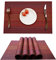KoKaKo Platzdeckchen aus PVC, rutschfest, waschbar, hitzebeständig, schmutzabweisend, Kunstfaser, 4er Set, rot, 4 Stück