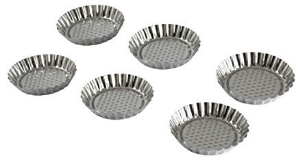 ZENKER Set 6 stampi mini crostatine Ø9,5 cm in Acciaio stagnato (colore: argento), quantità: 1 pezzo.