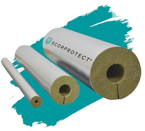 Aluminiumbelagd rörskål, rörisolering, stenull 0,040 W/mK