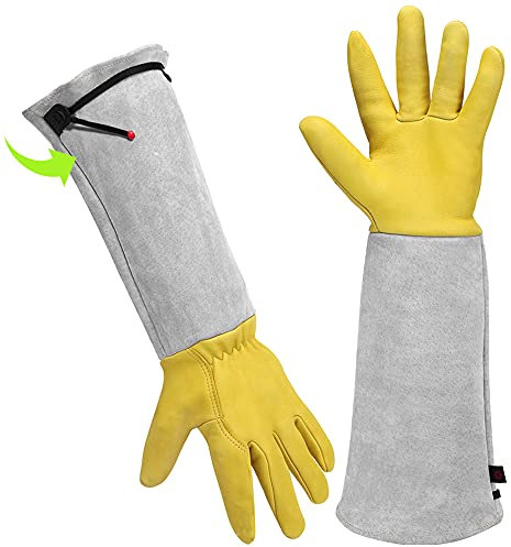 Gants de Jardinage en Cuir Anti-Coupure Pour Femme/Homme - Outils Pour Rosiers Epineux - Long Gant de Travail