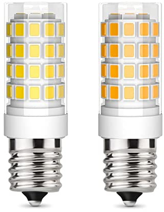 SZKOV 2-Pack E17 LED Bulb Microwave Oven Bulbs T7 ntermediate Base 8206232A Light 4W(40W Halogen Bulb Equivalent) for Over Counter Microwave Ovens,Home Light Fixtures AC110V-130V Daylight White 6000K