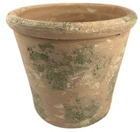 Hirsch Terracotta Vaso Caspo Galestro anticato, diametro 25 cm, diametro interno 22 cm, altezza 23 cm, vaso rotondo per erbe aromatiche