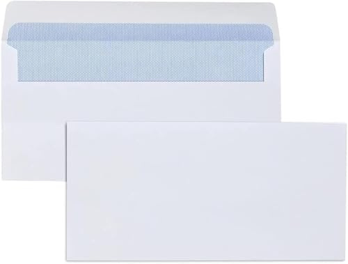 TRIPLE PRIO DL White Peel and Seal Envelopes - Secure Self Seal No Window Design - Perfect for Home Office & Business Mails (100)