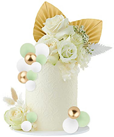 42pcs kit de Décoration de Gâteau Forme Feuille de Palmier Joyeux Anniversaire Gâteau Topper Personnalisée en Éventail Décoration de Table pour Mariage Anniversaire Fête