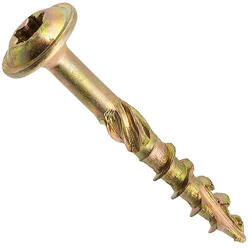 AERZETIX - C67437 - Lot de 100 Vis à bois Ø4x30mm à tête large bombée - à empreinte étoile Т20 - en acier zingué - menuiserie, contreplaqués, agglomérés, mélaminés