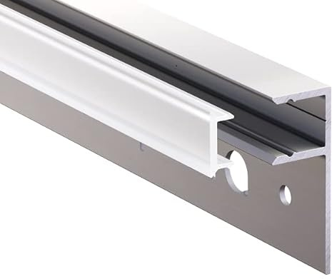 Mola, profilo per piastrelle in alluminio, 2 x 2 m, in acciaio inox, per strisce LED fino a 1 cm di larghezza, guida per piastrelle con profilo a U + copertura in acrilico bianco latte (opale),