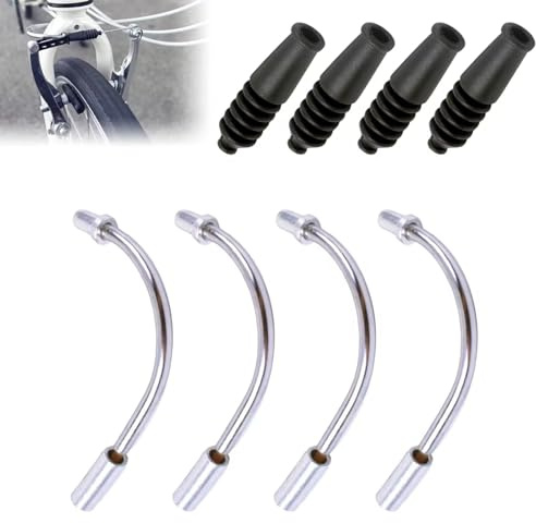 Freno Bici Noodle,8 Pezzi Tubo Flessibile per Freno a V per Biciclettai, Guida per Cavi Bici, Con 4 Tubi In Lega Di Alluminio E 4 Tubi In Plastica, per Bicicletta da Montagna Accessori per Biciclette