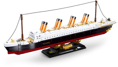 DAHONPA Titanic Model Building Block Set, 481 Pieces with Figures, Cruise Ship Titanic Model with Stand, Display and Collect Toy Gifts for Kid and Adult
