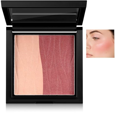 Boobeen Erröten Kontur Highlighter Makeup Palette, 2 Farbe Schimmer glatte Pulver Palette für erröten, Hervorhebung, Konturierung des Gesichts, Blendable Compact Highlight Kontur Set