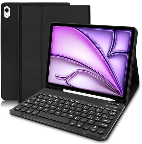 COEZFE Custodia con Tastiera per iPad Air 11 Pollici M3 2025/ M2 2024, Layout Italiano Bluetooth Tastiera Custodia con Tastiera per iPad Air 6th/ 5th/ 4th Gen 10,9 Pollici, Nero