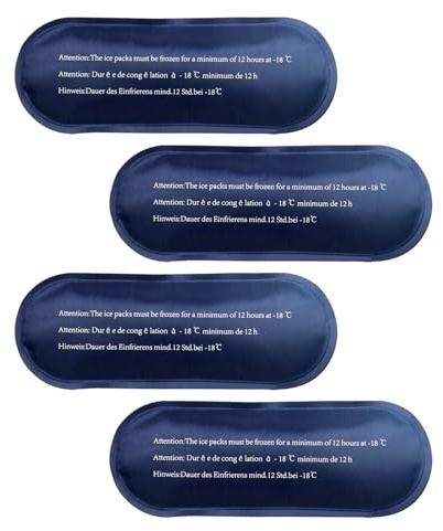 Sac isotherme pour diabétique, sac de transport pour insuline, bleu, 4 ICE PACK, Lot de 4 glaçons