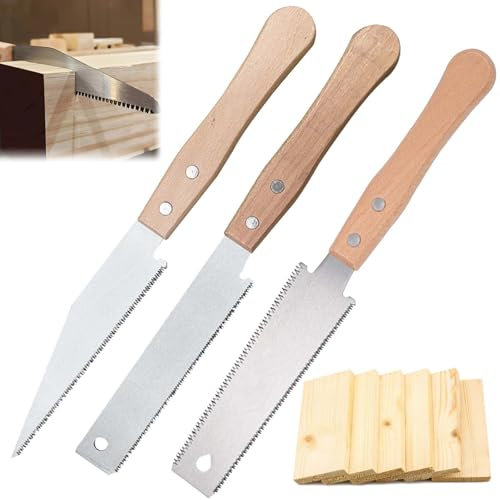 Lot de 3 petites scies à main pour le travail du bois - 31 cm - Scie à placage - Petite scie à main - Scie à bois japonaise pour coupe de jardin, menuiserie, décoration, scie domestique