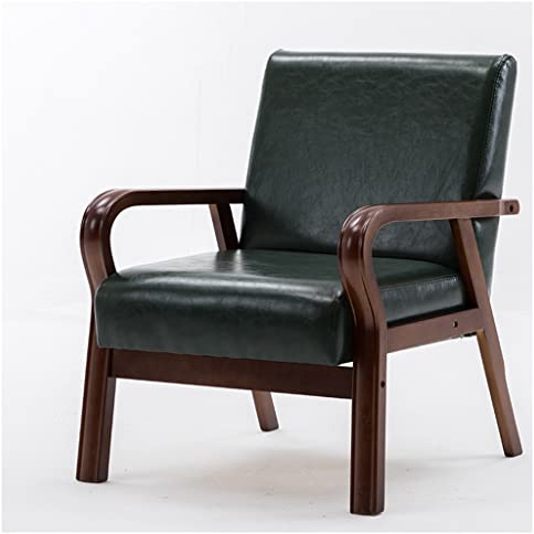 Silla de oficina, silla de acento moderna de mediados de siglo, sillón tapizado de madera, cómodo sofá para dormitorio, sala de estar, recepción, elegante y funcional
