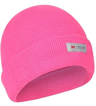 Mountain Warehouse Kids Thinsulate Knitted Beanie - Warm & Cosy, Boys & Girls Hat - Best for Autumn Winter, Walks & Outdoors Bright Pink M