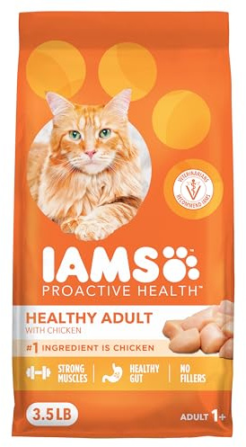 IAMS Proactive Health Dry Cat Food, Healthy Cat Food Dry Recipe for Adults, with Chicken 3.5 lb. Bag