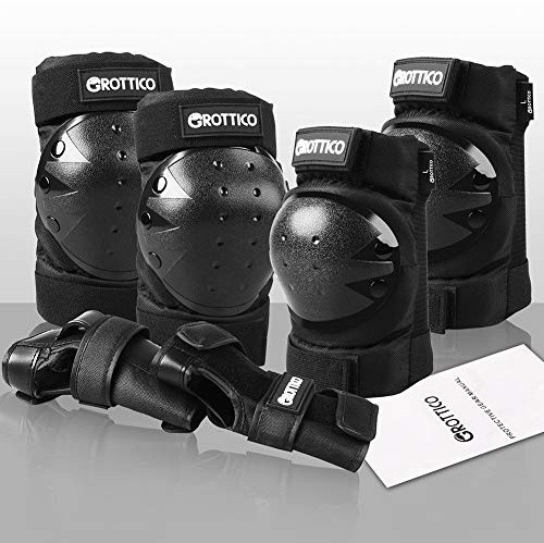 Adult-Youth-Kids Knee-Elbow-Pads Wrist-Guards - Skateboard Roller Inline Ice Skate BMX Bike Scooter Protective Gear Set
