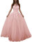 Onsoyours Robe de mariée Femme Élégant Dentelle Col V Dos Nu sans Manches Robes Longue de Nuptiale Soirée Princesse Demoiselle d'honneur A Rose XXL