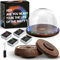 Cocktail Smoker Kit mit LED Holzsockel und Glaskuppel 19,8cm x 11,9cm - Premium Qualität Holz - Holz Bar Smoker für Cocktails mit Holzchips - Old Fashioned Cocktails, Whiskey oder Bourbon, Getränke