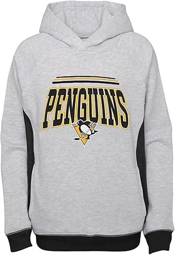 NHL Felpa da hockey per bambini, Power Play Pittsburgh Penguins, taglia: L, grigio., Taglia unica