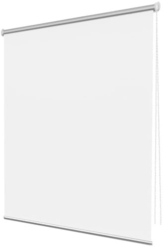Doppelrollo Klemmfix Ohne Bohren 45 x 170 cm Sonnenschutz Blickdicht Fensterrollo Klemmrollo Höhe Stufenlos Verstellbar für Fenster und Türen, Weiß