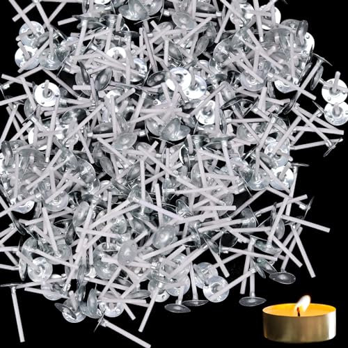 AIMEKE 500 Stück Kerzendocht 26 mm Dochte für Teelichter Kerzendochte für Kerzen with Holder Teelicht Dochte, Dochte für Kerzen Gießen, Kerzendocht Kaufen für die Kerzenherstellung