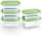 DESERO 5PCS Rectangle Plastic Meal Containers Sets with Lids. Food Storage Box,Container Sets, Food Storage, Meal Containers, Plastic Container, use for School, Work and Travel, Green - 1000ML Per Box
