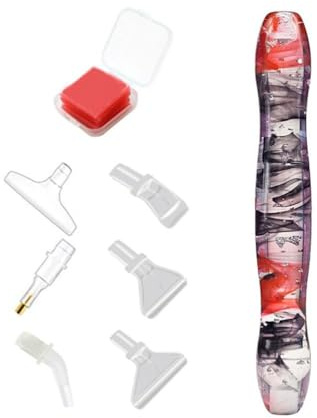 CXINLky Juego de 13 bolígrafos para pintura de diamantes, accesorios de pintura de diamante, con 6 puntas de bolígrafo y 6 adhesivos para taladrar, para pintura de diamantes, bordado, herramientas de
