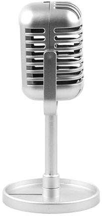 Faux Microphone – Microphone Classique Repllca Utilisation sur scène | Accessoire de Costume Ancien Support de pour fête chantante pour événements, séances Photo, karaoké, théâtre