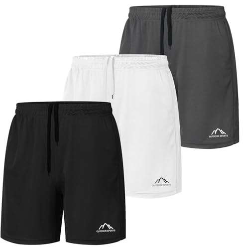 KENAIJING Lot de 3 Shorts de Sport Court pour Homme Séchage Rapide