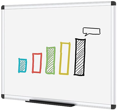 VIZ-PRO Dry Erase Board/Wall Mounted Whiteboard, 48 x 36 Inches