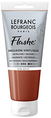 Lefranc Bourgeois Acrylic Vinyl Emulsion, Red Ochre, 80ml Tube-Vinylfarbe