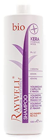 Raywell Bio KERA Volumen Kur-Shampoo für dünnes, brüchiges Haar mit Keratin und japanisches Kamelienöl - 1 Liter !