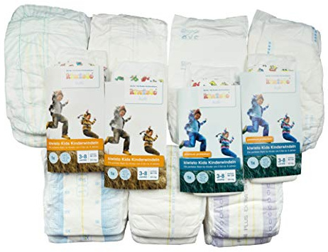 Kinderwindeln-Musterpaket - Größen 7 + XS (ca. 50-70 cm) - 11 Sorten - 22 Windeln - ca. 4-10 Jahre