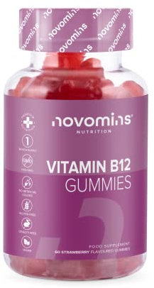 Vitamina B12 1000mcg - Vitamina B Complex con Vitamina C, B6, B2, B1, Biotina, Niacina - Formula Vegana - Senza Glutine Orsetti Gommosi - Masticabile Vitamina B 12 per Adulti - 60 Gommose - Novomins