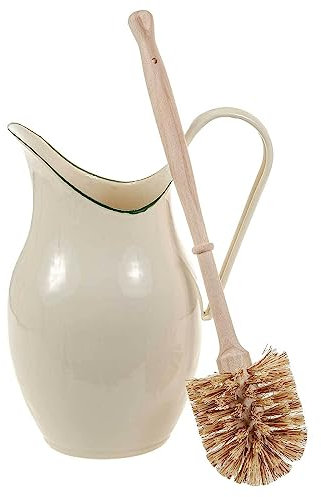 SIDCO Nostalgie WC Garnitur Bürstengarnitur Retro Kanne Shabby grün Klobürste dunkel