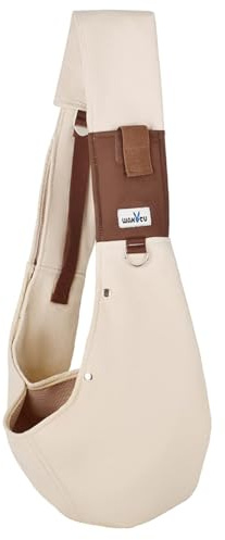 Wakytu Dog Sling Carrier for Small Dogs - Front Dog Carrier with Adjustable Strap - Hands Free Pet Papoose Bag for Chest - Suitable for Puppy, Small Dogs, and Cats for Outdoor Travel,15 lbs