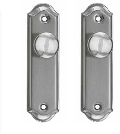 AZERODESIGN Tirador de puertas armario y de maletero, pack de dos piezas, medidas de tirador armario 115mmx32mm y maletero 65mmx32mm en acabado níquel satinado estilo clásico (115mm)