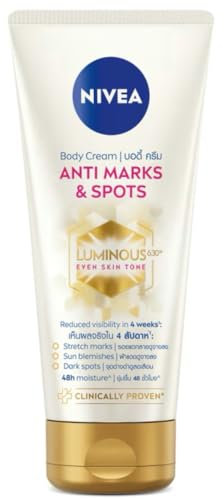 NIVEA Luminous 630 Anti Stretch Marks & Dark Spots Body Cream (200ml), 48-Hour Moisturising Cream Reduces Stretch Marks, Sun Blemishes and Pigment Spots, With Thiamidol