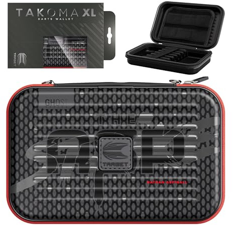 Target Darts Nathan Aspinall Ghost Series XL Takoma Wallet, Regular – Darts Case, Black/White Storage Cases, “The Asp” Zipper Dart Holder, Professional Accessories – Holds 6 Fully Assembled Darts