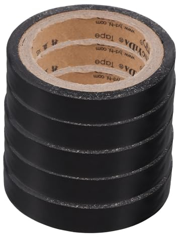 SHINYPASING 5 Rouleaux Ruban Adhésif Poignée Raquette de Tennis et Badminton Antidérapant Bande Grip Absorbant la Transpiration Lot de Noirs Améliore Le Contrôle Confort de Jeu