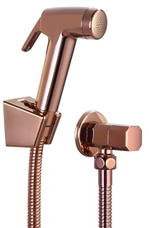 Kit de douchette mural pour bidet - 1,5 m - Douche élégante - Or rose - Pour l'hygiène et le confort de la salle de bain