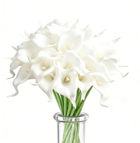 15 fiori artificiali di calla bianchi