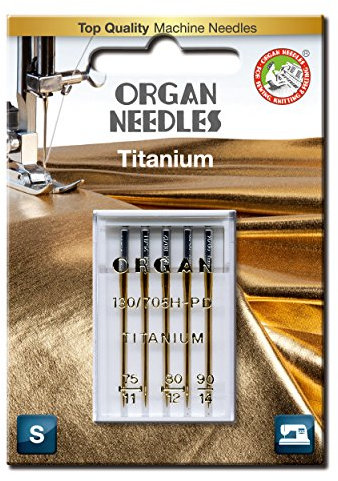 Organ Needles 5116000BL Maschinennadeln, Gold/Silber, 75/90 Größe, 5